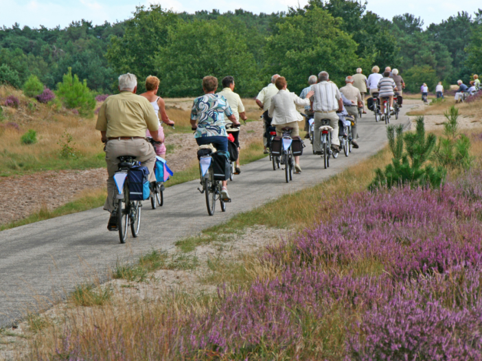 groepje ouderen op de fiets