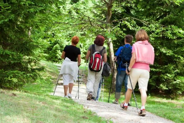 vrouwen doen aan nordic walking