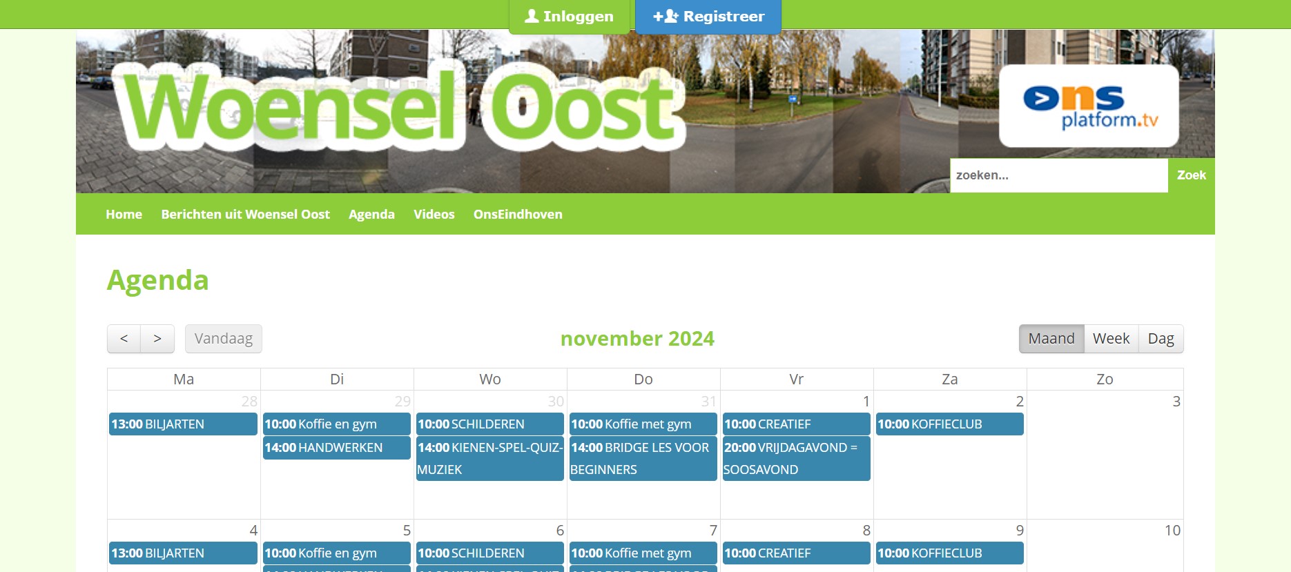 Screenshot wijkplatform Woensel-Oost